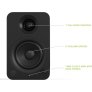 Kanto YU 4-inch Bluetooth Powered Bookshelf Speakers BLACK - Open Box