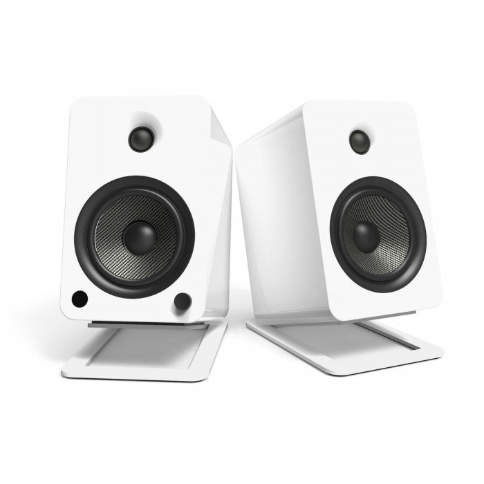 Kanto S6W Desktop Top Speaker Stands Large WHITE - Click Image to Close