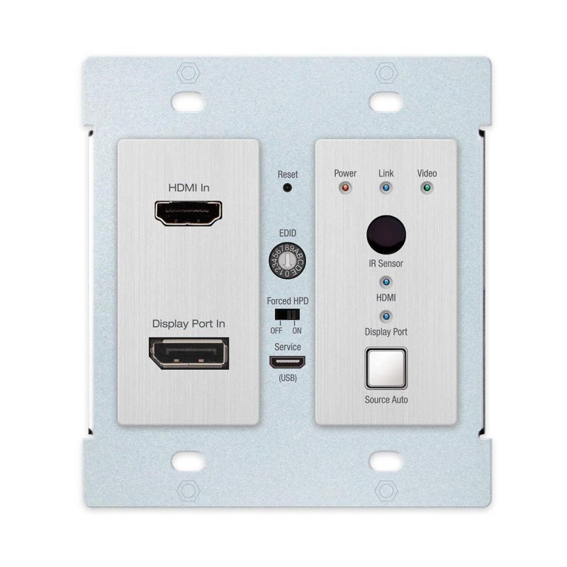 Key Digital KDX2X1WDTX 2x1 4K Wall Plate Switcher HDMI &amp; DisplayPort
