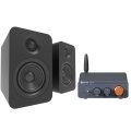 Fosi Audio BT20A Pro & Kanto YU Passive 4-inch Bookshelf Speaker Stereo System BLACK - Open Box (Speakers)