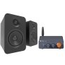 Fosi Audio BT20A Pro & Kanto YU Passive 4-inch Bookshelf Speaker Stereo System BLACK - Open Box (Speakers)