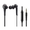 Audio-Technica ATH-CKS550iSBK Solid Bass In-Ear Headphones with Mic BLACK