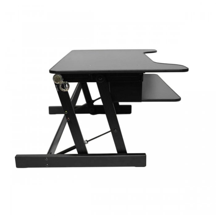 Rocelco ADR Sit-To-Stand 32-Inch Adjustable Desk Riser BLACK - Click Image to Close