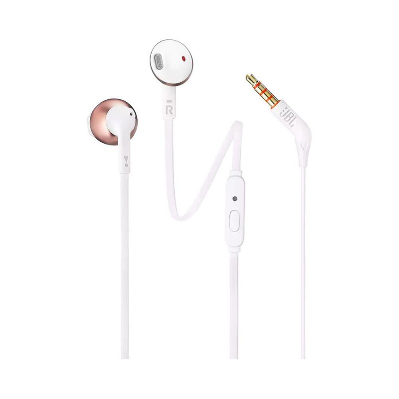 JBL Tune 205 Wired Earbud Headphones with Mic ROSE GOLD