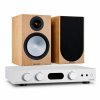 Audiolab 6000A MKII Integrated Amplifier (Black) with Monitor Audio Silver 100 7G Bookshelf Speakers (Light Ash) - Bundle
