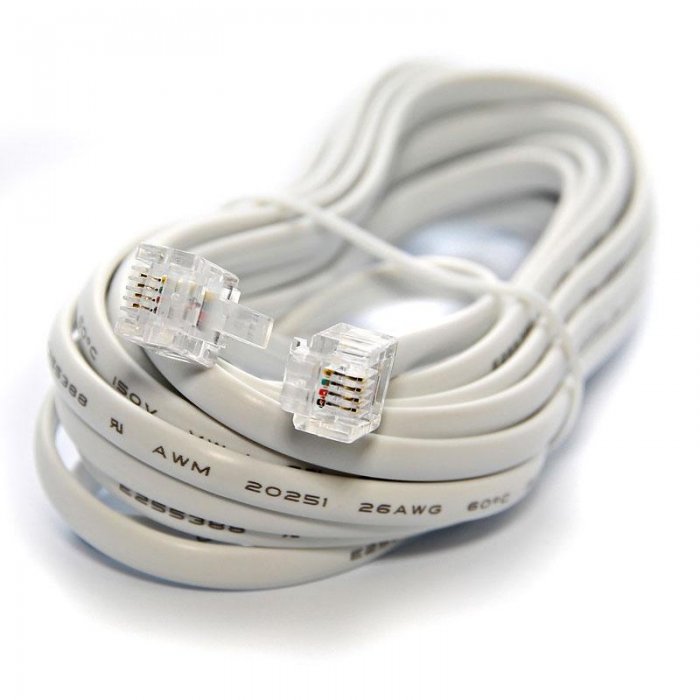 Ultralink UHS76WH Telephone Line Cord Modular Plugs (12FT) - Click Image to Close