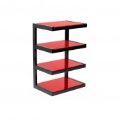 NorStone Esse Four Glass Shelf Hifi Audio Rack (Each) RED