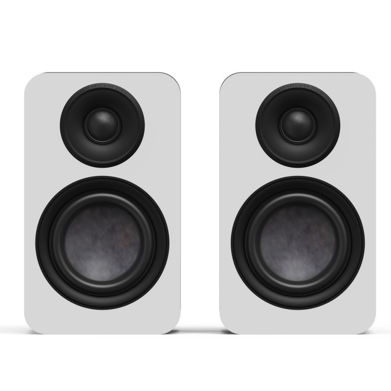 Kanto Living YU4 Passive 2nd Gen Passive Bookshelf Speakers with 1” Silk Dome Tweeter and 4” Abaca-Reinforced Woofer WHITE