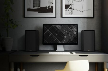 Description image for Klipsch R40PM Reference 4" Two Way Powered Bookshelf Speakers (Pair) BLACK