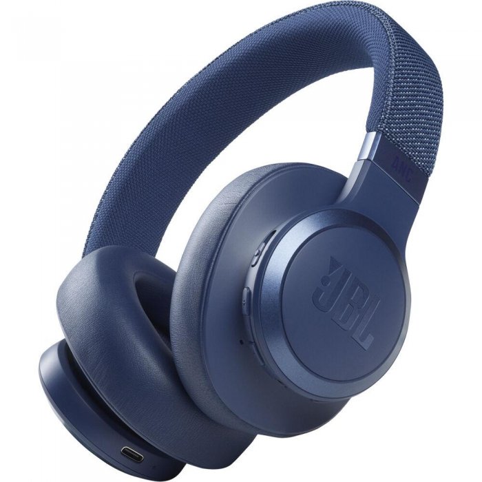 JBL Live 660NC Wireless Noise Cancelling On-Ear Headphones Blue - Click Image to Close