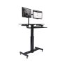 Rocelco MSD-40 Rocelco 40" Height Adjustable Mobile Standing Desk BLACK