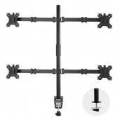 Rocelco DM4 Quadruple Monitor Desk Mount BLACK