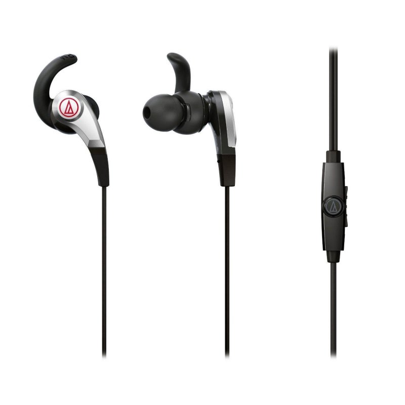 Audio-Technica ATHCKX5ISBK Sonic Fuel Smartphone Earbuds with In-line Microphone BLACK