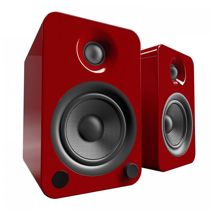 Kanto YU4GR 70W (RMS Power) Powered Speakers with Bluetooth and Phono Preamp GLOSS RED - Click Image to Close