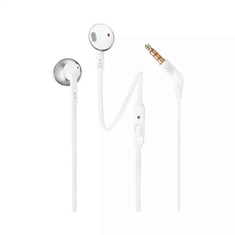 JBL Tune 205 Wired Earbud Headphones with Mic CHROME