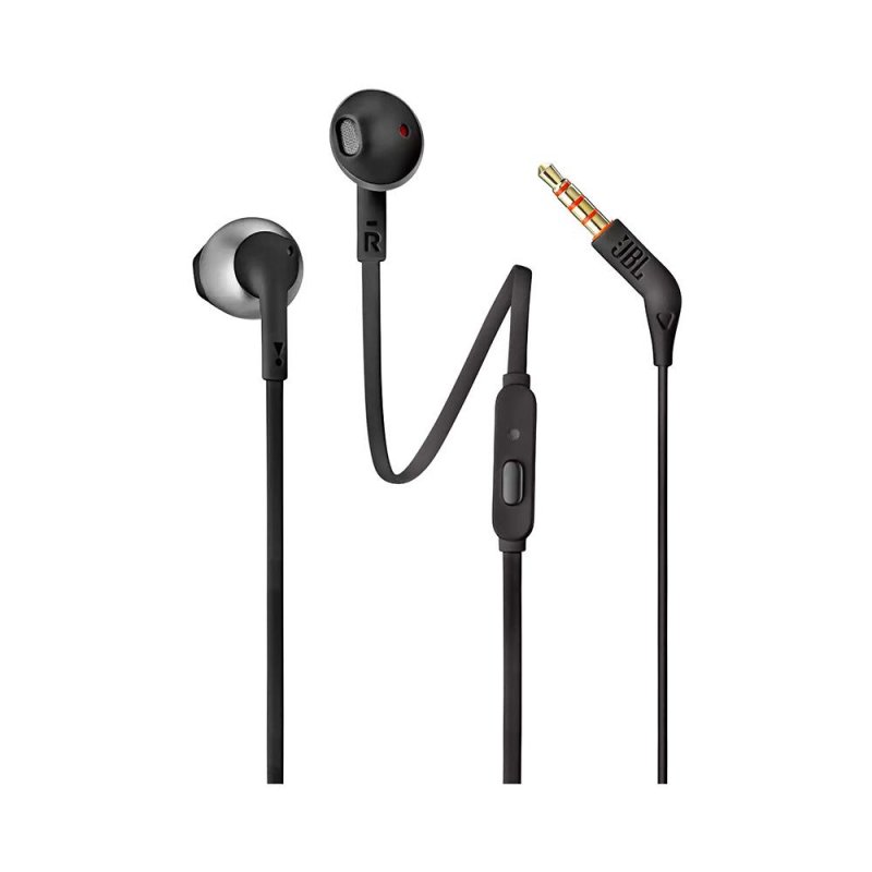 JBL Tune 205 Wired Earbud Headphones with Mic BLACK