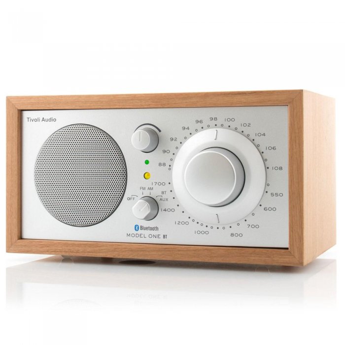 Tivoli Audio M1BTSLC Model One Bluetooth AM/FM Radio SILVER/CHERRY - Click Image to Close