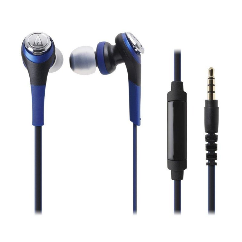 Audio-Technica ATH-CKS550iSBL Solid Bass In-Ear Headphones with Mic BLUE