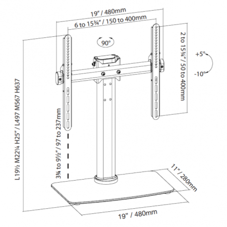 Description image for Sonora STS44 Swivel & Tilt TV Stand Bracket for 32