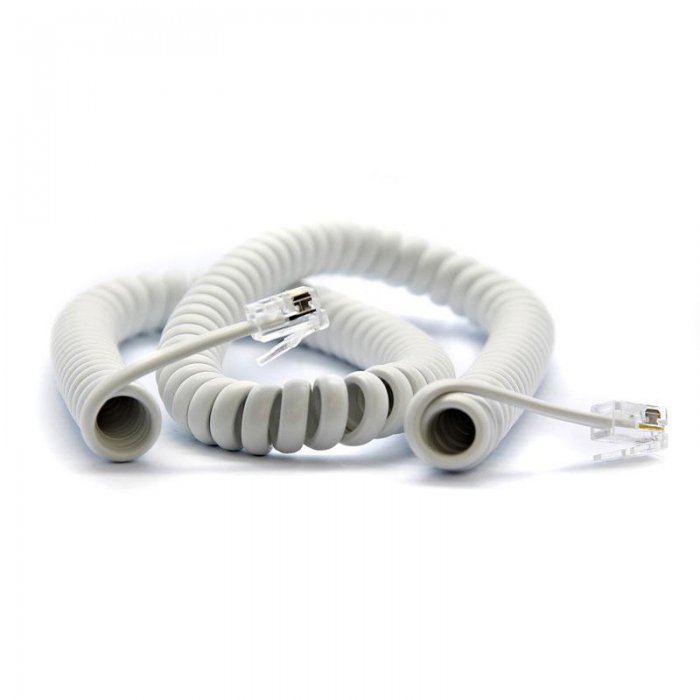 Ultralink UHS87WH Telephone Coil Cord WHITE (12FT) - Click Image to Close