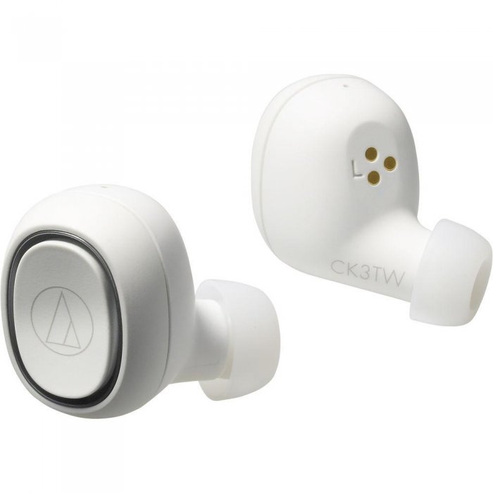 Audio-Technica ATH-CK3TWWH Wireless In-Ear Headphones WHITE - Click Image to Close
