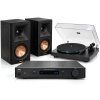 NAD C 338 & C 558 with Klipsch RP600MB II Stereo Amplifier Turntable Speaker System Bundle BLACK
