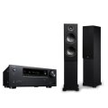 Onkyo TX-NR6100 & PSB Alpha T20 7.2 Channel Network Receiver Floorstanding Speaker System Bundle BLACK ASH