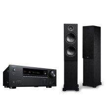 Onkyo TX-NR6100 & PSB Alpha T20 7.2 Channel Network Receiver Floorstanding Speaker System Bundle BLACK ASH