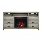 Bell\'O WILDERG TV Stand With Classic Flame Electric Fireplace GREY