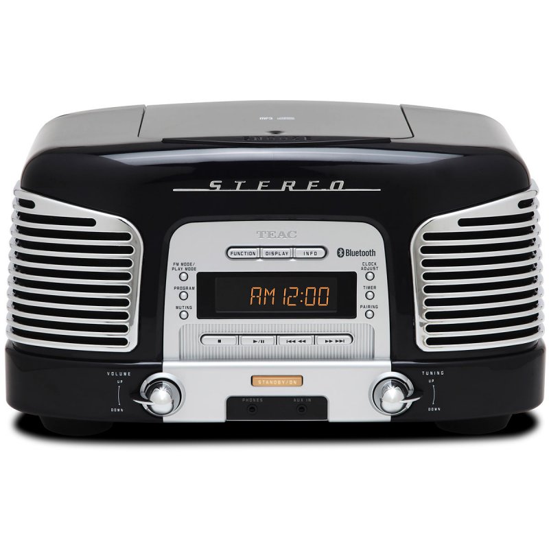 Teac SL-D930 CD/MP3 Retro Nostalgia Style Radio w Bluetooth BLACK