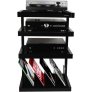 NorStone ESSE Hi-Fi Vinyl 4-Shelf Audio Rack with Vinyl Storage and Black Glass Shelves SATIN BLACK