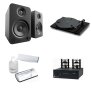 Pro-Ject E1.2 & Tube Box S2 Vinyl Turntable Stereo System Bundle with Kanto YU4 Powered Speakers and Audio-Technica Cleaning Kit GLOSS BLACK/MATTE BLA