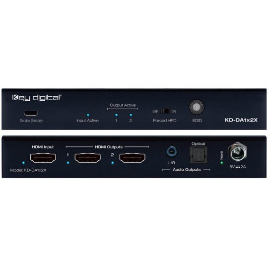 Key Digital KDDA1X2X 1x2 4K HDMI Distribution Amplifier