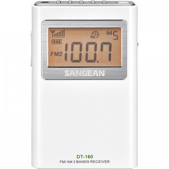 Sangean DT-160 FM/AM Stereo Pocket Radio WHITE - Click Image to Close