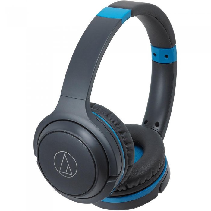 Audio-Technica ATH-S200BTGBL Wireless On-Ear Headphones GRAY/BLUE - Click Image to Close