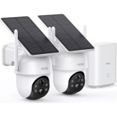 aosu SolarCam D1 Max 4K Solar Security Camera System with aosuCortex AI Hub (2 Cameras) WHITE