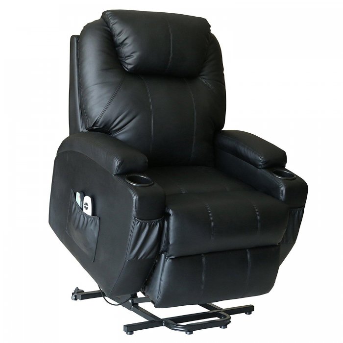 Prime Mounts PMC-LIFT Recliner Motorized Lift-Chair BLACK LEATHER - Click Image to Close