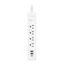 Ultralink ULPSP4 Performance Surge Protector 4 Outlet with USB-C & USB Charging WHITE