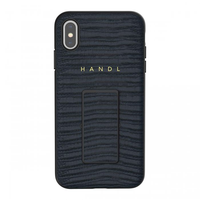Handl HD-AP03CSNV Inlay Case for Iphone X/XS - NAVY CROC - Click Image to Close