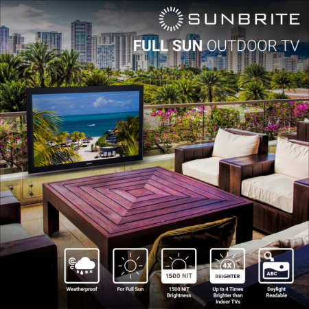 Description image for SunBriteTV SB-P2-32-1K-BL 32-Inch Pro 2 Series LED HDR FULL SUN Outdoor TV