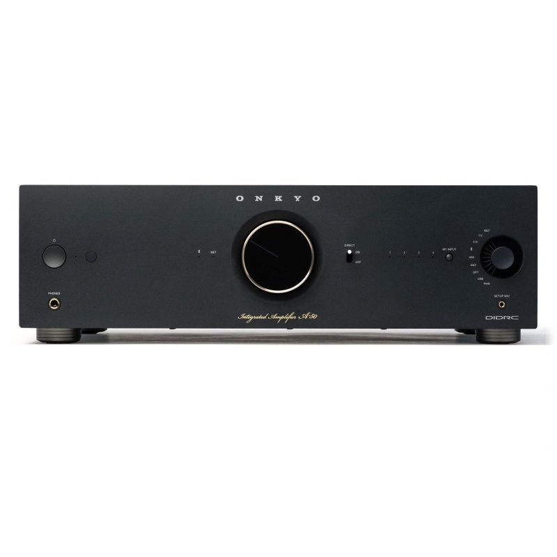 Onkyo A50B Icon Integrated Stereo Amplifier High Current Hi Fi Amplifier 32 Bit 768kHz DAC DIDRC Distortion Reduction Aluminum Chassis BLACK