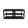 Techcraft MC4832B Glass on Metal Television Stand BLACK