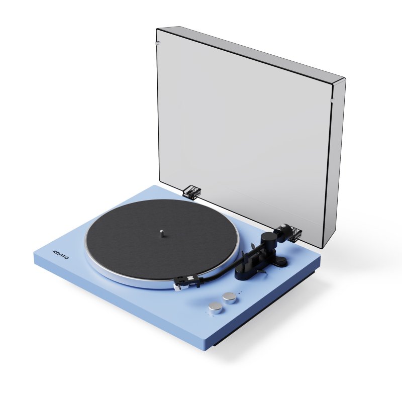 Kanto Living OBI3 2nd Gen Turntable with Bluetooth 5.3 Preamp and Pitch Control MATTE ICE BLUE