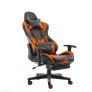 Home Touch WARLOCK Gaming Chair w PUC Fabric, Foot Rest &amp; Lumbar Support BLACK/ORANGE