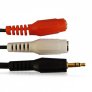 Standard 'Y' Audio Cable 3.5mm stereo plug to 2 RCA Jacks (6in)