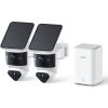 aosu SolarCam T2 Pro Dual 3K Solar Security Camera System with aosuCortex AI Hub (2 Cameras) WHITE