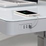 Bell'O VARIODESKW Electric Adjustable Standing Desk WHITE GLASS