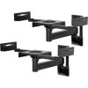 Peerless-AV SPK26 TruVue+ Universal Adjustable Bookshelf Speaker Wall Mounts Pair BLACK