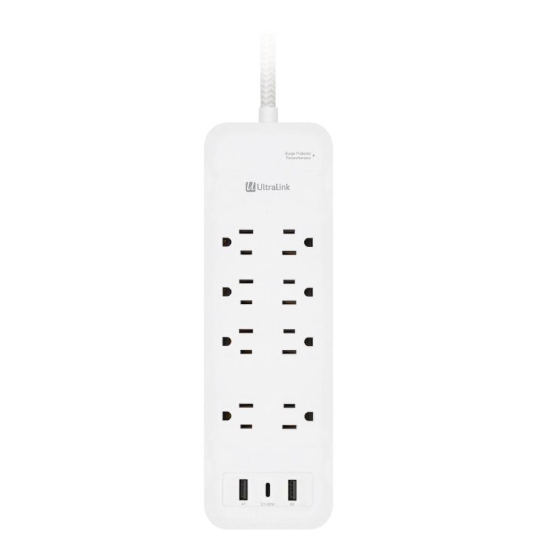 Ultralink ULPSP8 Performance Surge Protector 8 Outlet with USB-C & USB Charging