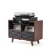 NorStone Oslo 800 Vinyl Cabinet with Dual Record Storage Drawers and Turntable Platform BLACK SATIN